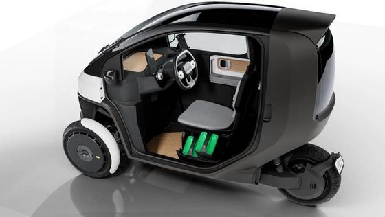 Mini ev car @ Nimbus One A kompak, etrike miring mampu kecepatan hingga 50mph w / baterai jangkauan untuk perjalanan perkotaan