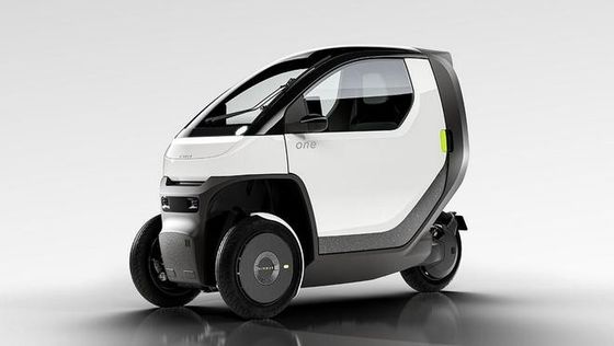 Mini ev car @ Nimbus One A kompak, etrike miring mampu kecepatan hingga 50mph w / baterai jangkauan untuk perjalanan perkotaan